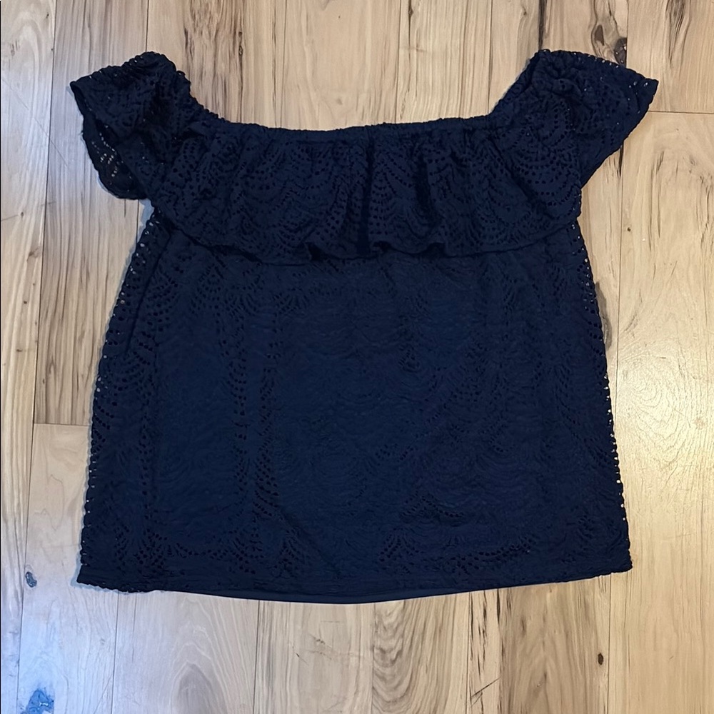 Lilly Pulitzer Midnight Blue Lace Top